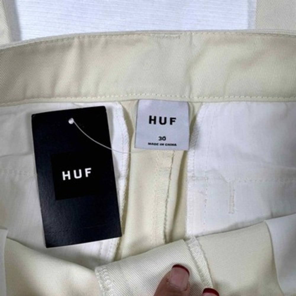 HUF NWT Womens Cream Twill Work Pants Straight Leg Skate Trousers Size 30 - Picture 8 of 9